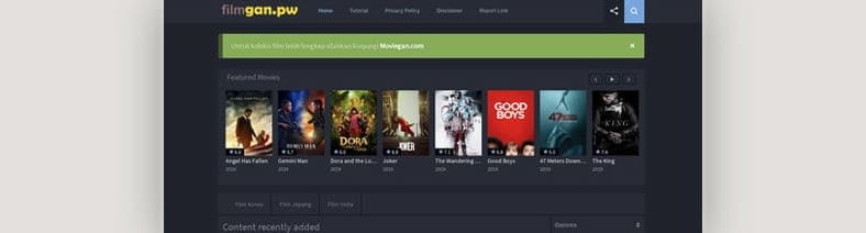 Filmgan-pw has become the second largest website for Moviegan.com for the first time.